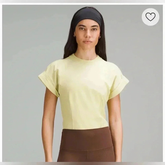 Lululemon Cotton T Shirt Bodysuit NWT Light Lime Green Open Back Women’s Medium - Picture 2 of 13